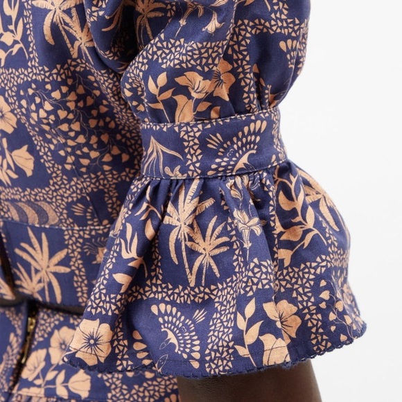 AGUA BY AGUA BENDITA Puff-Sleeve Floral-Print Linen Blouse (21) - Picture 3 of 11